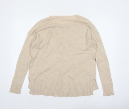Jigsaw Womens Beige Wool Blend Crew Neck Pullover Jumper XS