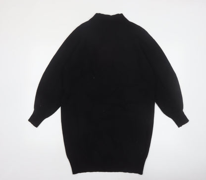 Phase Eight Women Black XS Mock Neck Long Sleeve Knit Jumper