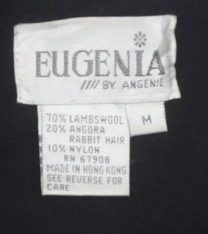 Eugenia by Angenie Womens Black Sequin Wool Blend 80s Jumper M