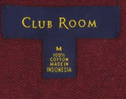 Club Room Men's Red Argyle Cotton Sleeveless V-Neck Sweater Vest M