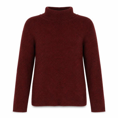 Karen Scott Women Red Roll Neck Cotton Jumper Size S Long Sleeve