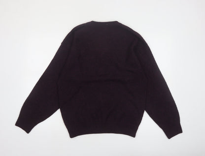Cooper Monsieur Men's Purple Wool Blend V-Neck Jumper Size M
