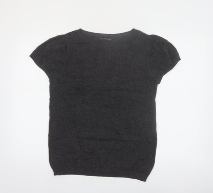 Marks and Spencer Women Charcoal Short Sleeve Jumper UK 12 Pullover