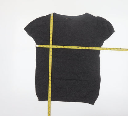Marks and Spencer Women Charcoal Short Sleeve Jumper UK 12 Pullover