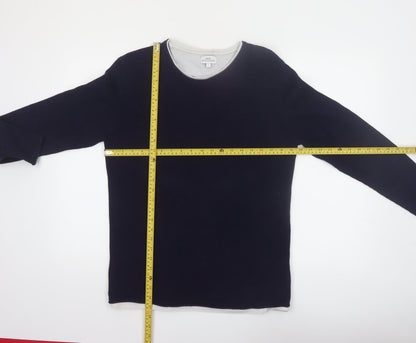 Next Men's Blue Waffle-Knit Crew Neck Jumper Size L