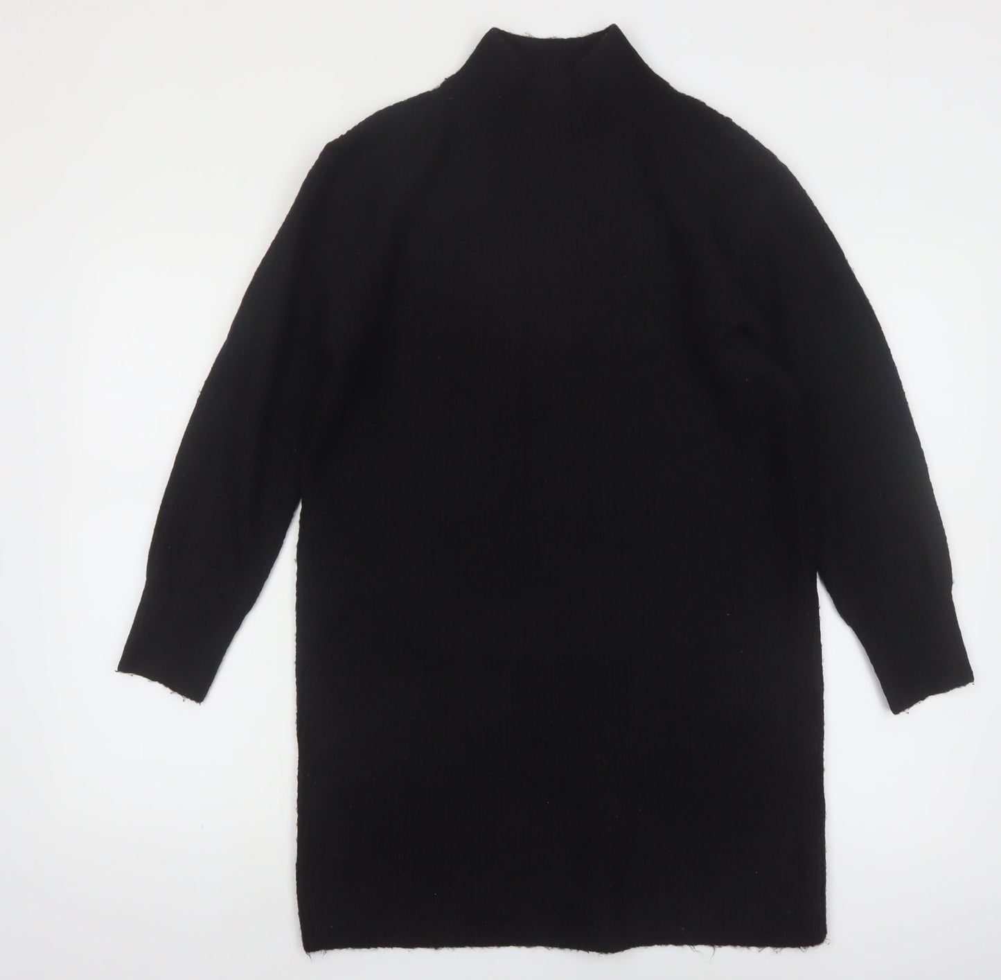 New Look Women’s Black Mock Neck Long Sleeve Knit Tunic Jumper Size S