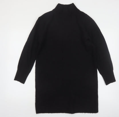 New Look Women’s Black Mock Neck Long Sleeve Knit Tunic Jumper Size S