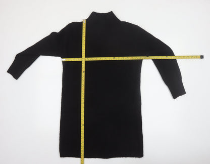 New Look Women’s Black Mock Neck Long Sleeve Knit Tunic Jumper Size S
