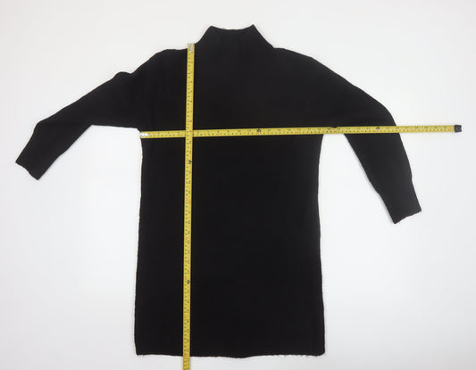 New Look Women’s Black Mock Neck Long Sleeve Knit Tunic Jumper Size S