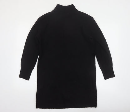 New Look Women’s Black Mock Neck Long Sleeve Knit Tunic Jumper Size S