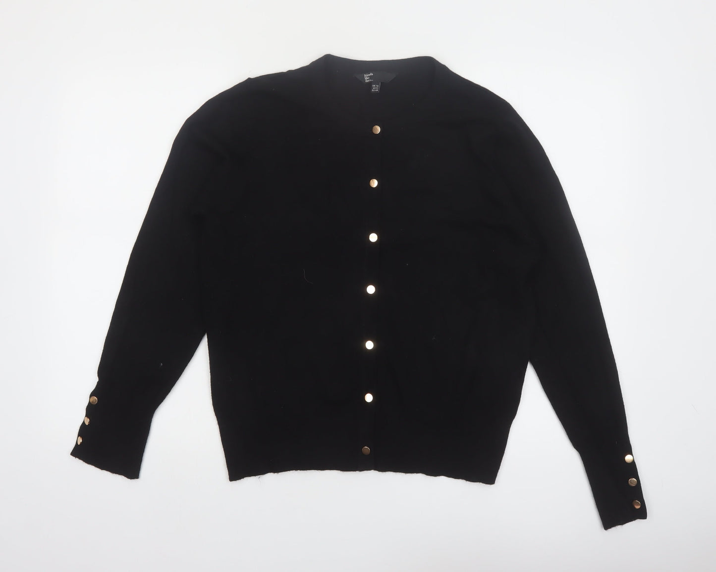Friends Like These Womens Black UK 16 Button Cardigan Long Sleeve Viscose Blend