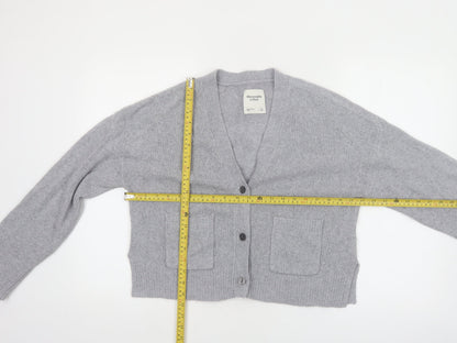 Abercrombie & Fitch Womens Grey Wool Blend V-Neck Cardigan Size S