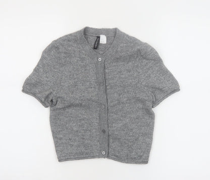 H&M Divided Women's Grey XS Cardigan Short Sleeve Knit Jumper
