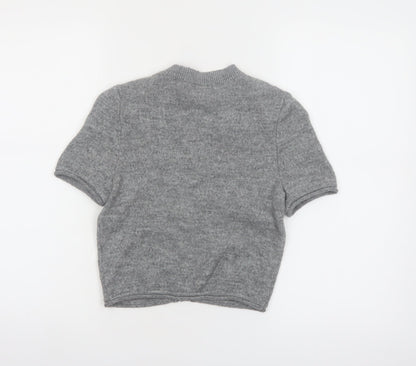 H&M Divided Women's Grey XS Cardigan Short Sleeve Knit Jumper