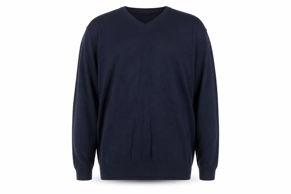Livergy Men Blue 2XL Cotton V-Neck Pullover Jumper