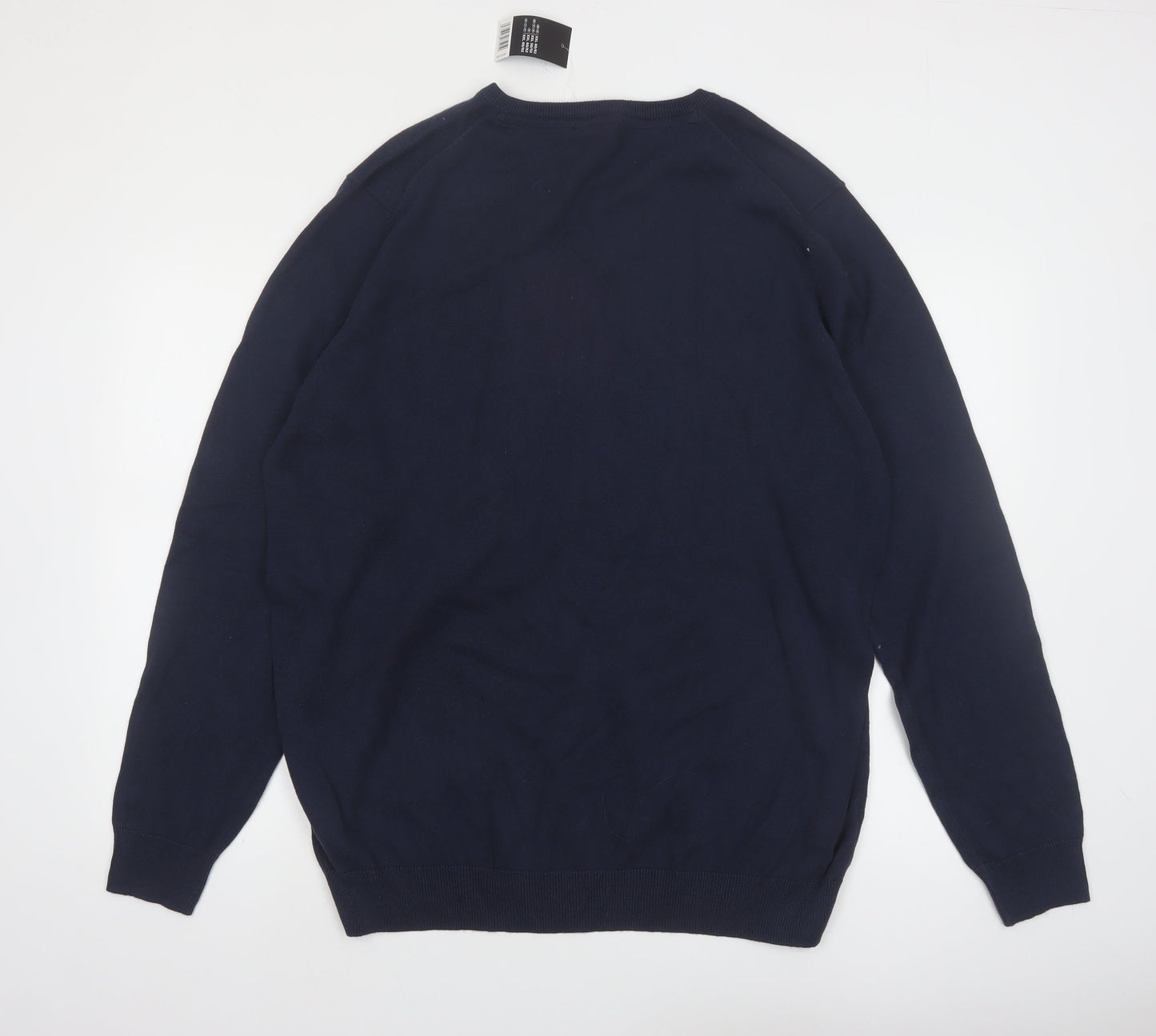 Livergy Men Blue 2XL Cotton V-Neck Pullover Jumper