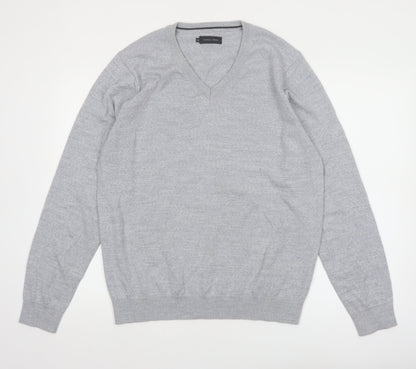 Casual Friday Men’s Grey XL V-Neck Wool Blend Jumper