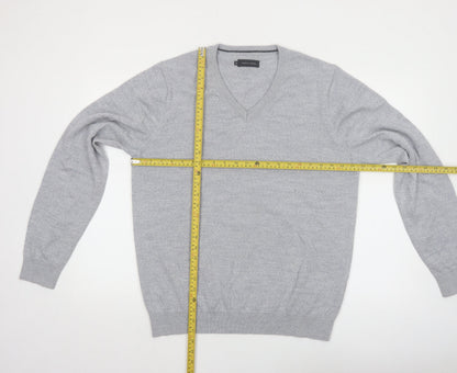 Casual Friday Men’s Grey XL V-Neck Wool Blend Jumper