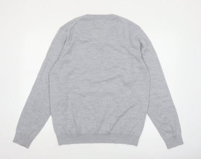 Casual Friday Men’s Grey XL V-Neck Wool Blend Jumper