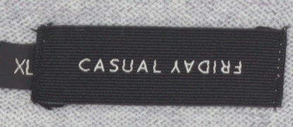 Casual Friday Men’s Grey XL V-Neck Wool Blend Jumper