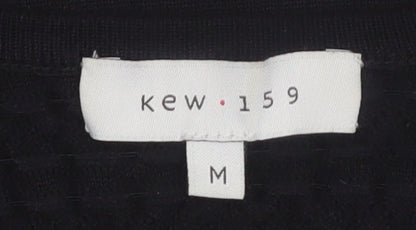Kew 159 Women's Black Knit Shift Dress M 3/4 Sleeve Scoop Neck