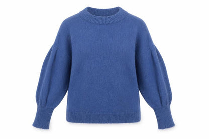 Compañía Fantástica Women's Blue Acrylic Pullover Jumper Size 8