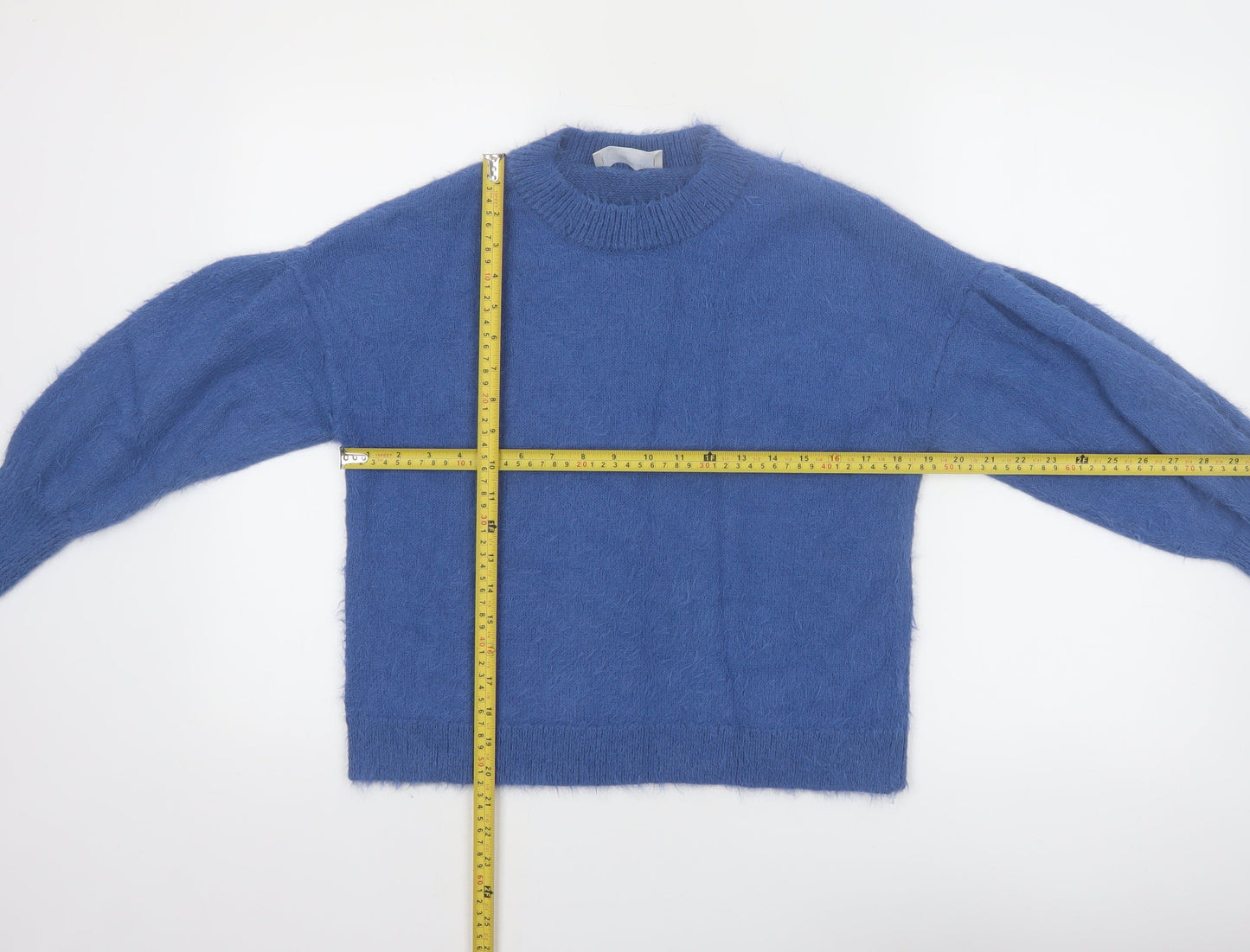 Compañía Fantástica Women's Blue Acrylic Pullover Jumper Size 8