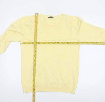 M&Co Women’s Yellow Viscose Knit Scoop Neck Pullover Jumper Size 14