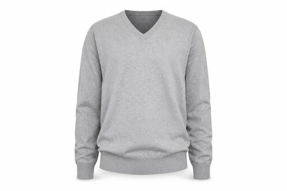 Burton Men Grey V-Neck Cotton Nylon Pullover Jumper M