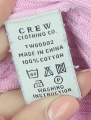 Crew Clothing Co. Women's Pink Cotton Cable Knit Jumper Size 12