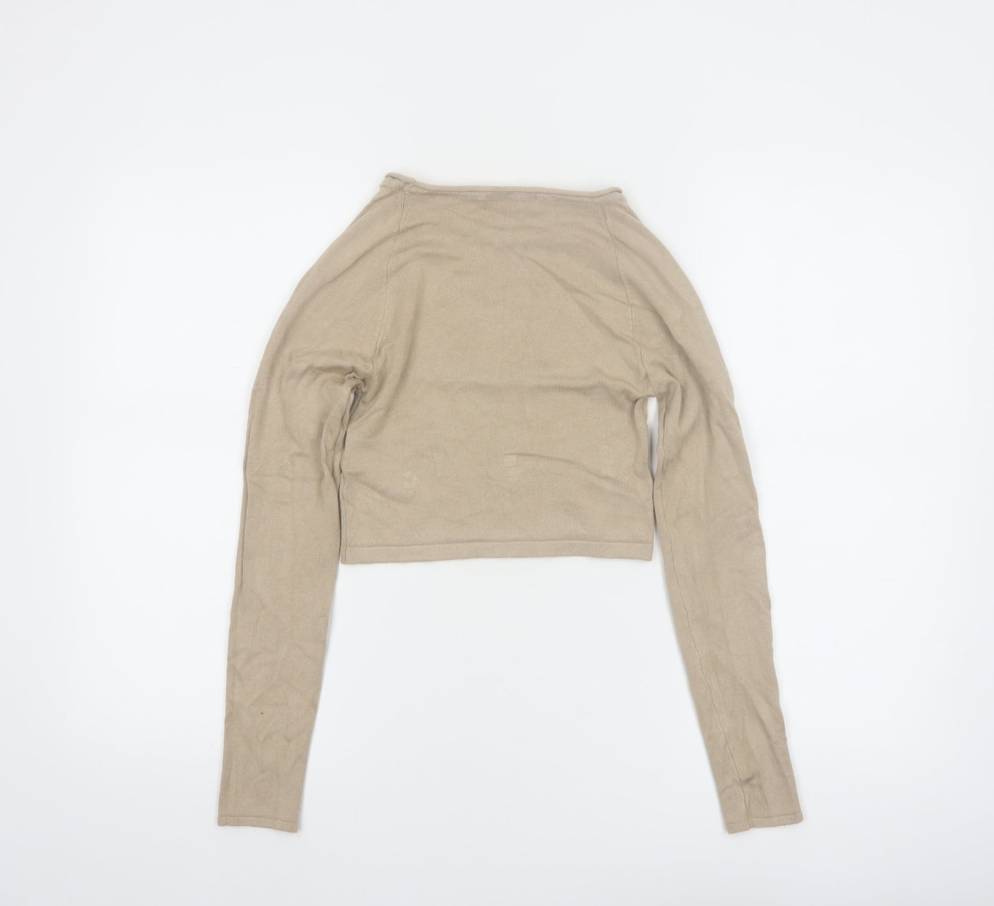 Pull & Bear Women’s Beige Slim Fit Long Sleeve Pullover Jumper Size 8
