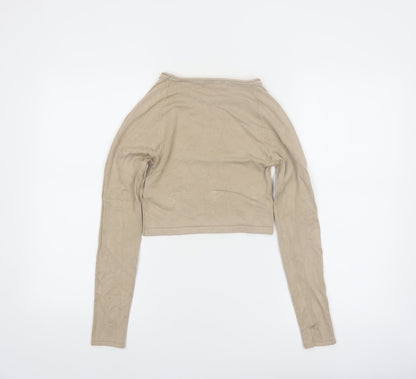 Pull & Bear Women’s Beige Slim Fit Long Sleeve Pullover Jumper Size 8