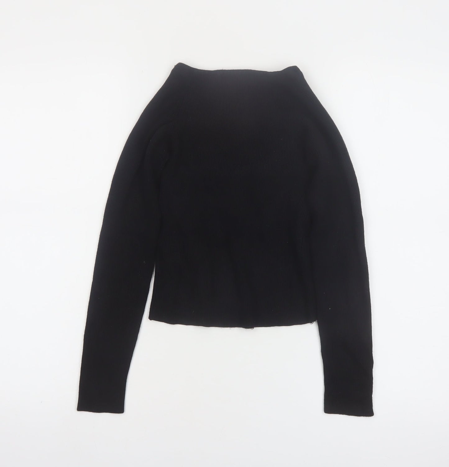 Brave Soul Women Black XS V-Neck Ribbed Knit Pullover Jumper
