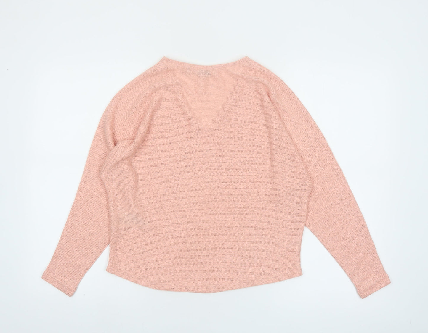 b.young Womens Pink V-Neck Relaxed Knit Jumper XS