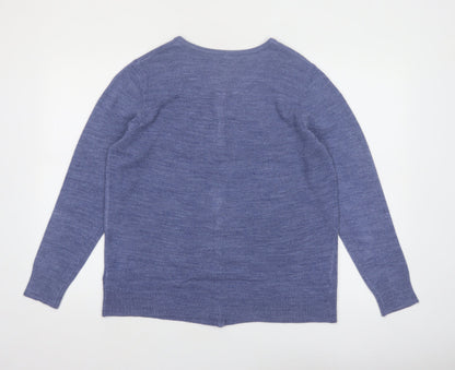 Bonmarché Women's Blue Acrylic Button Cardigan Size 16
