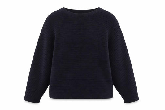 Capsule Women's Black Ribbed Knit Relaxed Pullover Jumper Size 12