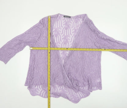 Bonmarché Women’s Purple Open-Knit Cardigan XL Lightweight