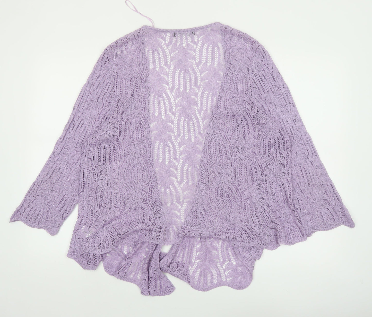 Bonmarché Women’s Purple Open-Knit Cardigan XL Lightweight