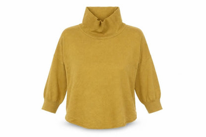 Silvian Heach Womens Mustard Roll Neck Relaxed Fit Jumper Size M