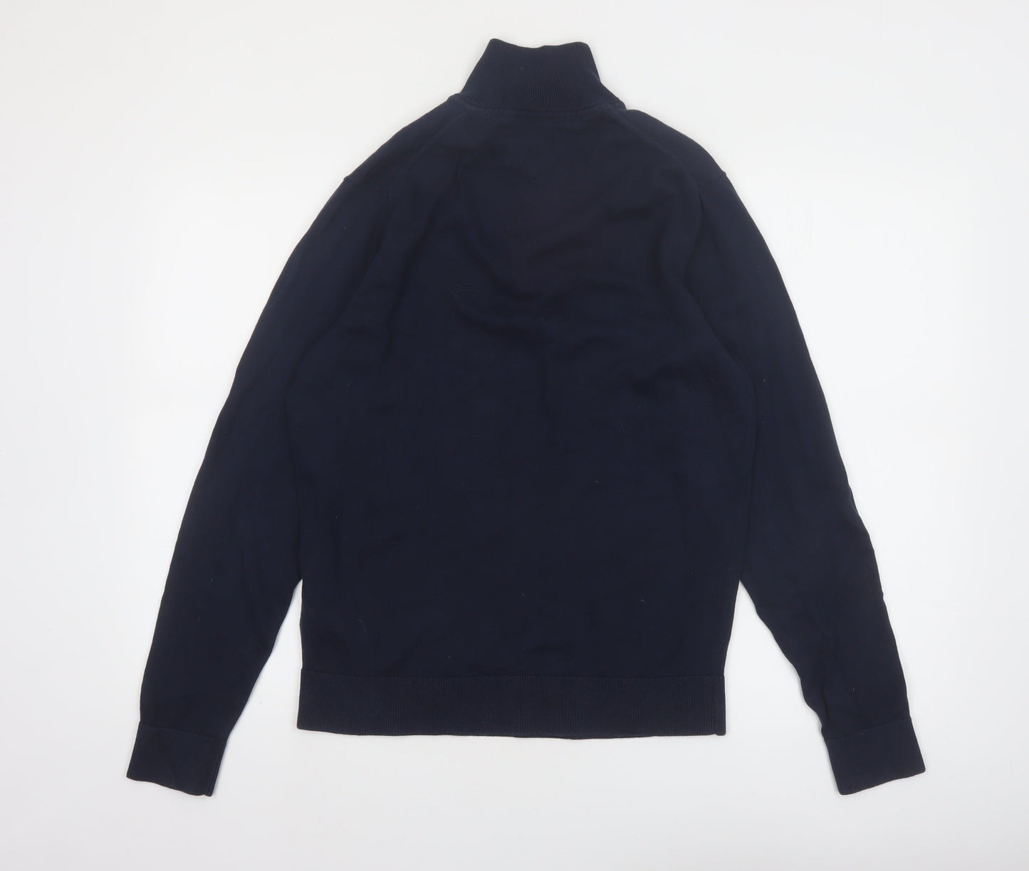 Tommy Hilfiger Mens Blue Cotton Half Zip Jumper Size M