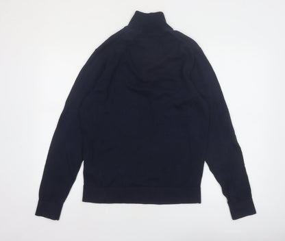 Tommy Hilfiger Mens Blue Cotton Half Zip Jumper Size M