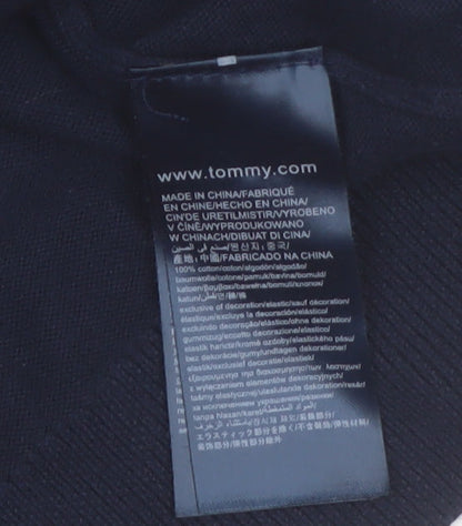 Tommy Hilfiger Mens Blue Cotton Half Zip Jumper Size M