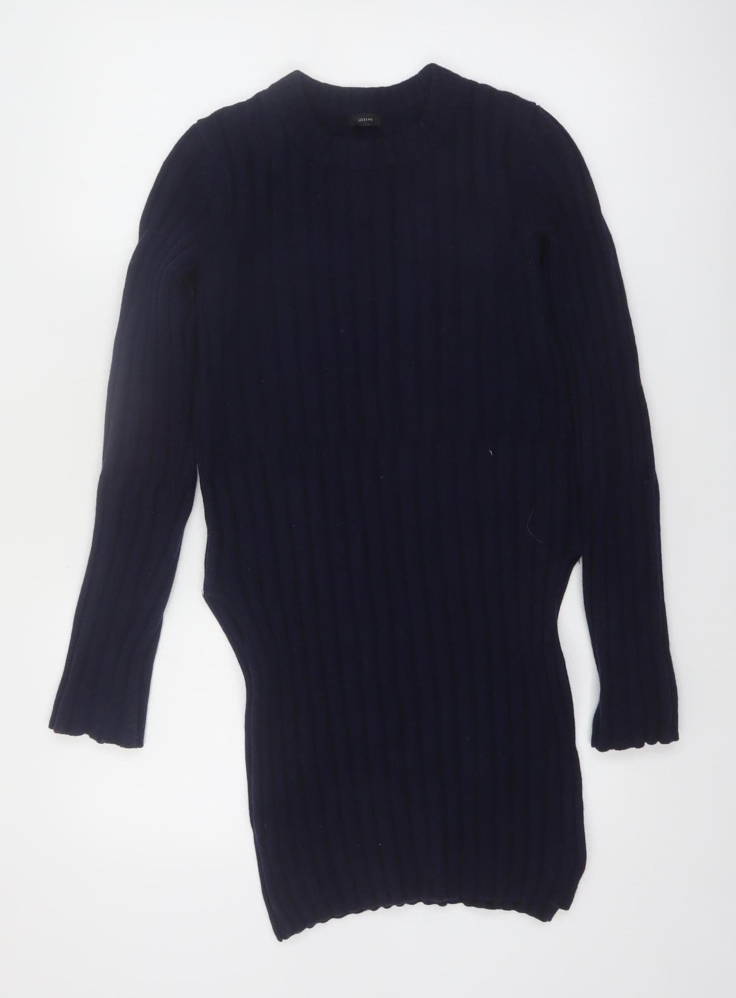 Joseph Womens Blue Wool Ribbed Tunic Jumper Size M