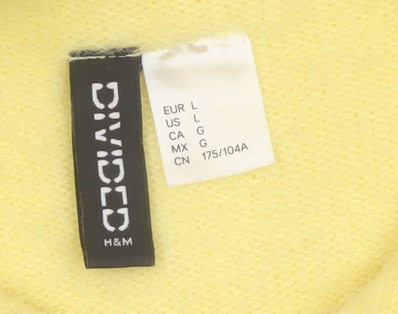H&M Divided Women’s Yellow Mock Neck Relaxed Knit Jumper Size 14