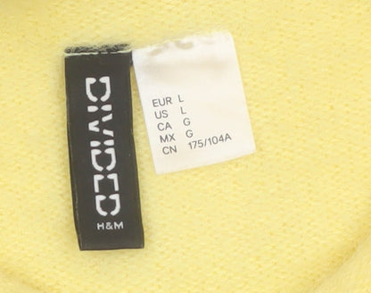 H&M Divided Women’s Yellow Mock Neck Relaxed Knit Jumper Size 14