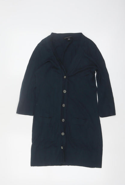 Banana Republic Women's Blue XS Cardigan V-Neck Knit Cotton Silk Cashmere