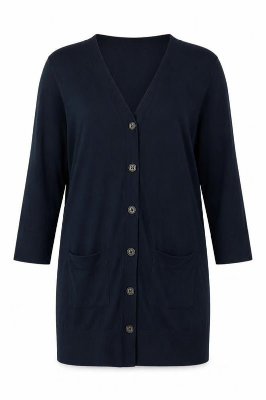 Banana Republic Women's Blue XS Cardigan V-Neck Knit Cotton Silk Cashmere