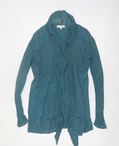 Rocha John Rocha Women Teal Cardigan Size 18 Cotton Blend Knitwear