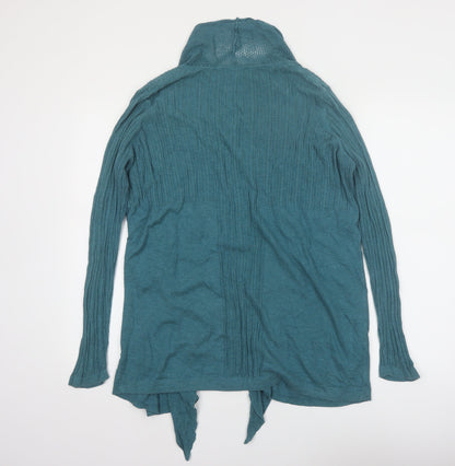 Rocha John Rocha Women Teal Cardigan Size 18 Cotton Blend Knitwear