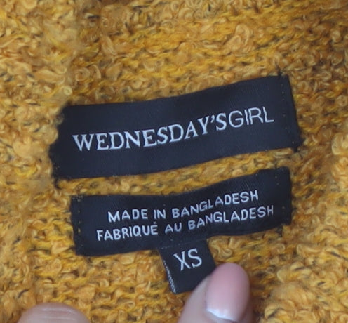 Wednesday's Girl Women's Yellow Mock Neck Knit Jumper XS